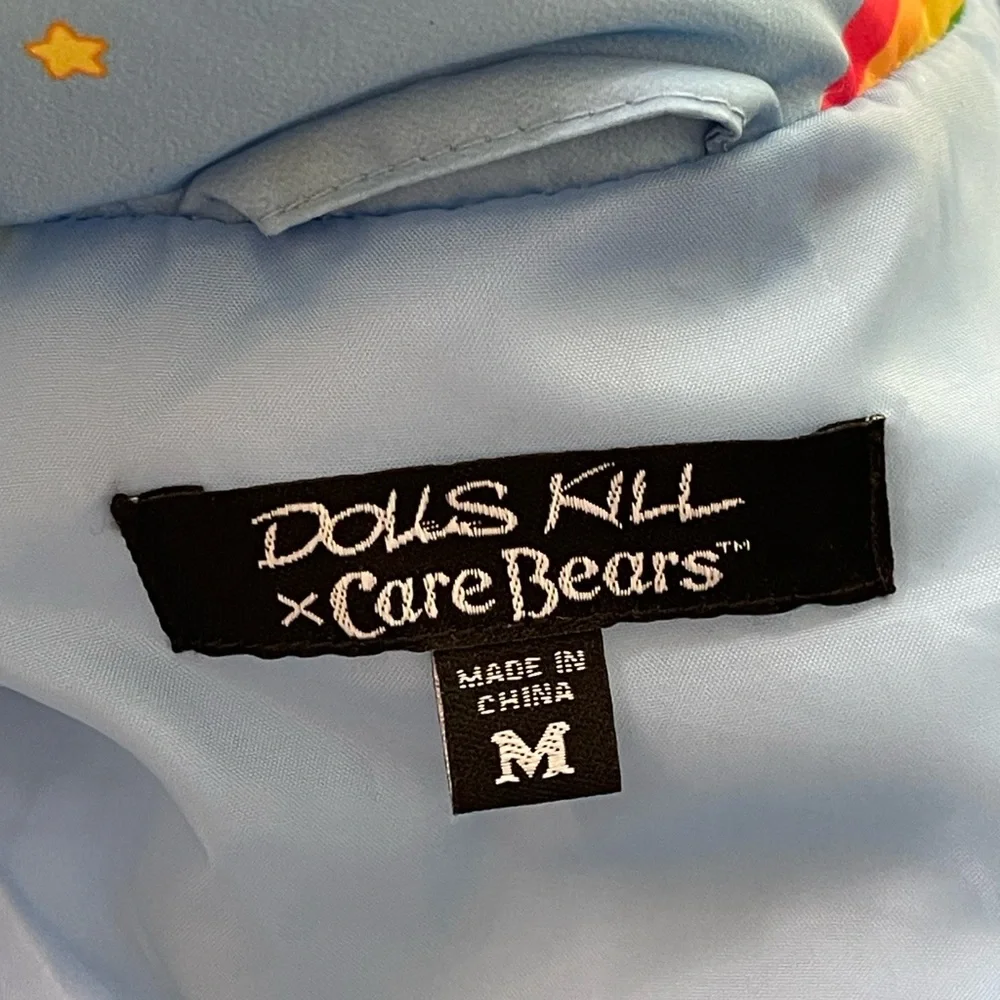 Dolls Kill x Care bears Rainbow Clouds Puffer Jacket-M - Picture 6 of 6
